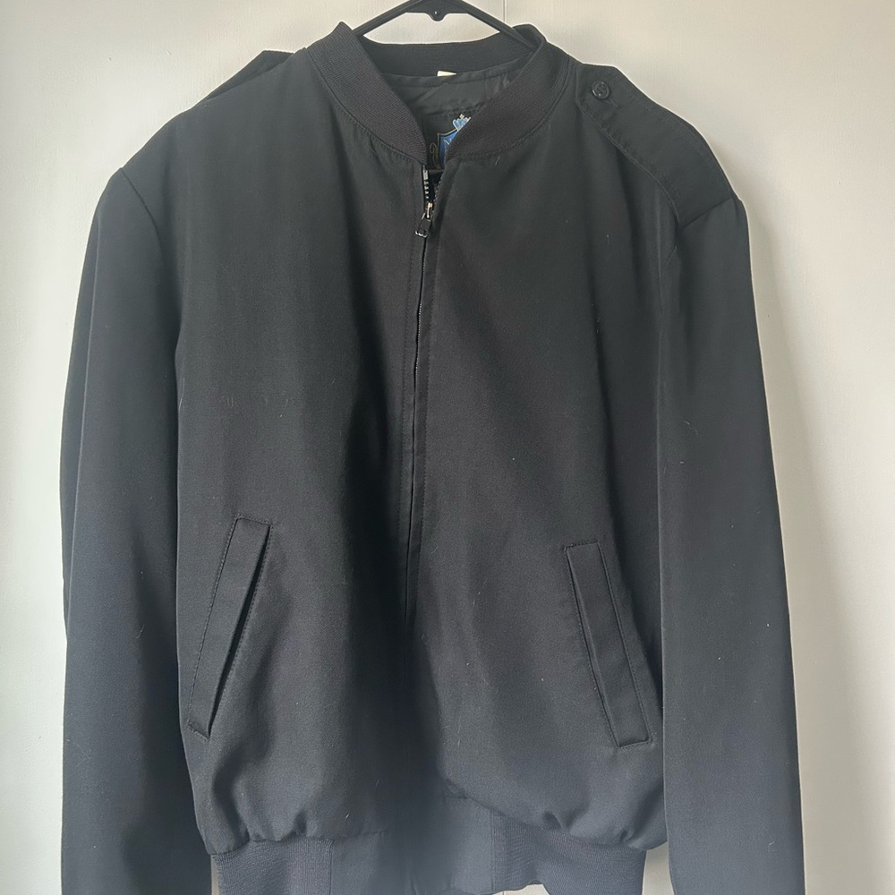 Black Military Field Jacket with Zipper